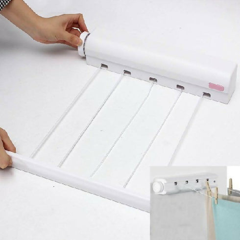 Automatic Telescopic 4-Line Clothes Hanger and Clothes Drying Rack